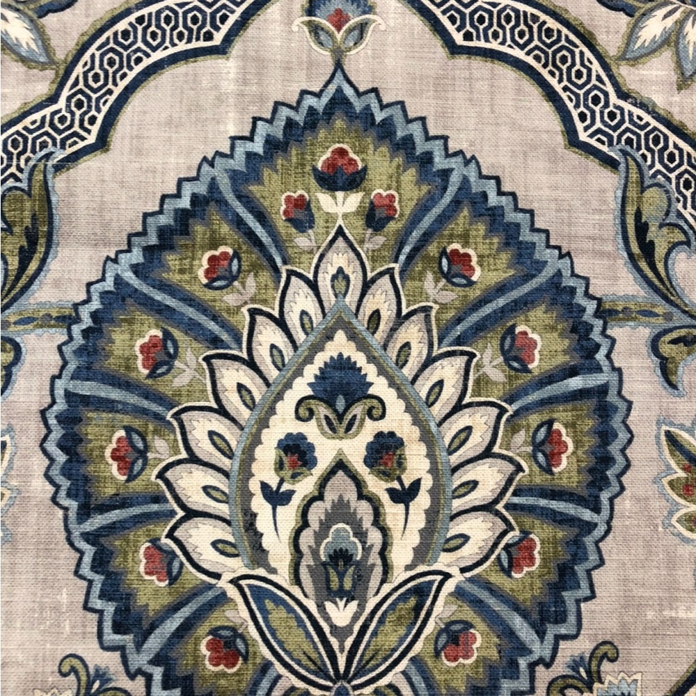 3.125 Yards Carina Platinum Medallion Fabric